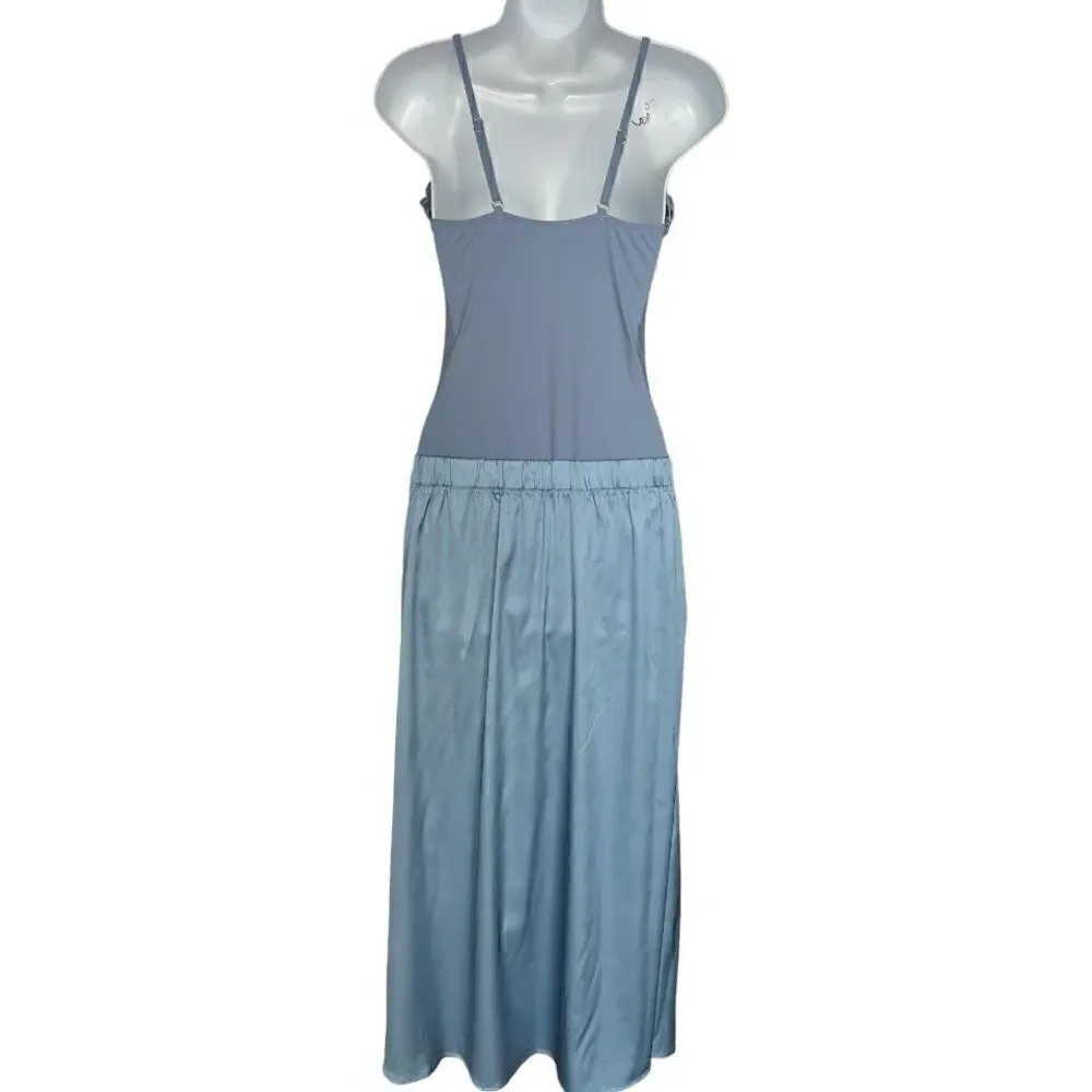 FLAXMAKER Floral Decor One Piece Swimsuit And Skirt Size S.